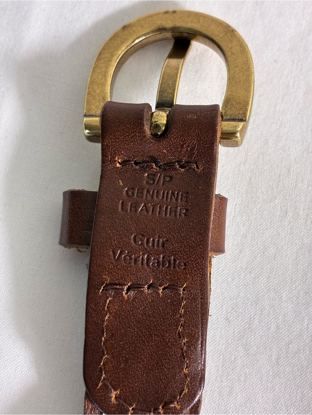 Womens belt Braided Brown Leather with Brass Buckle thin minimalist - Picture 5 of 7